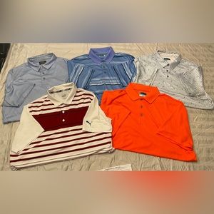 Golf Polo Bundle 5 Shirts being sold together (3)LARGE (2)XL (all fit like XL’s)